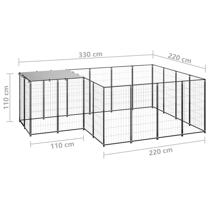 Dog Kennel Black Steel Tbnxxbp