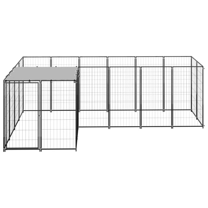 Dog Kennel Black Steel Tbnxxoo
