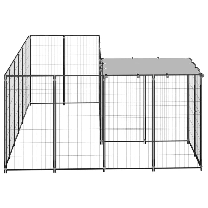 Dog Kennel Black Steel Tbnxxoo