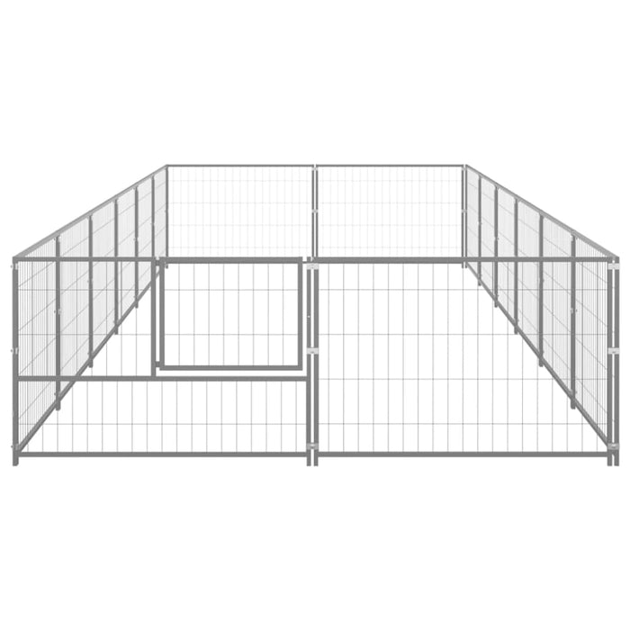 Dog Kennel Silver 12 M² Steel Tbnxoxx