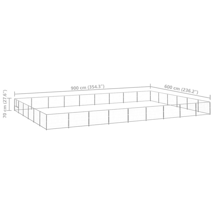 Dog Kennel Silver 54 M² Steel Tbnxoii