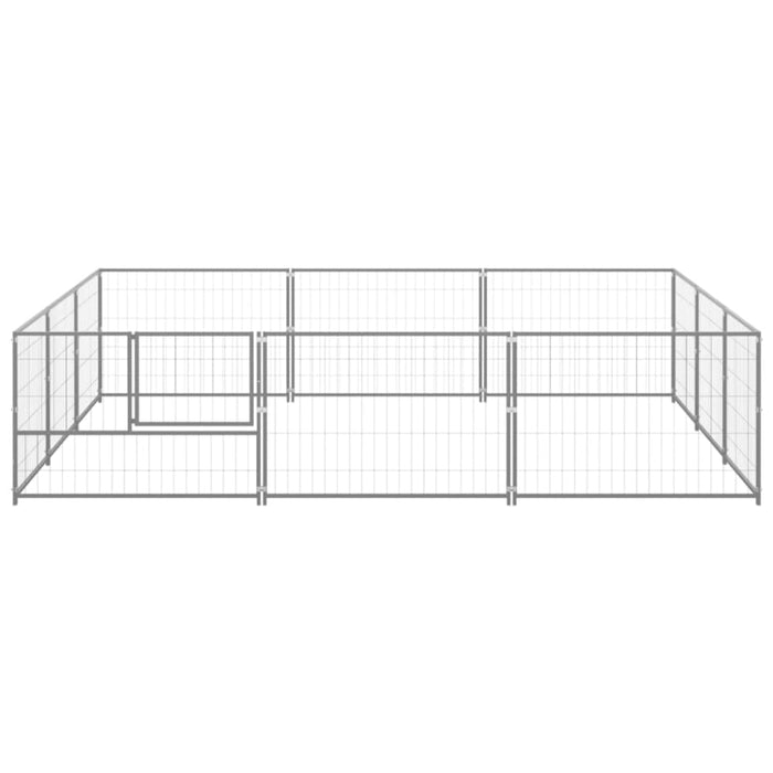 Dog Kennel Silver 9 M² Steel Tbnxotp