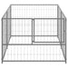 Dog Kennel Silver Steel Opbikt