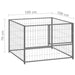 Dog Kennel Silver Steel Opbikx