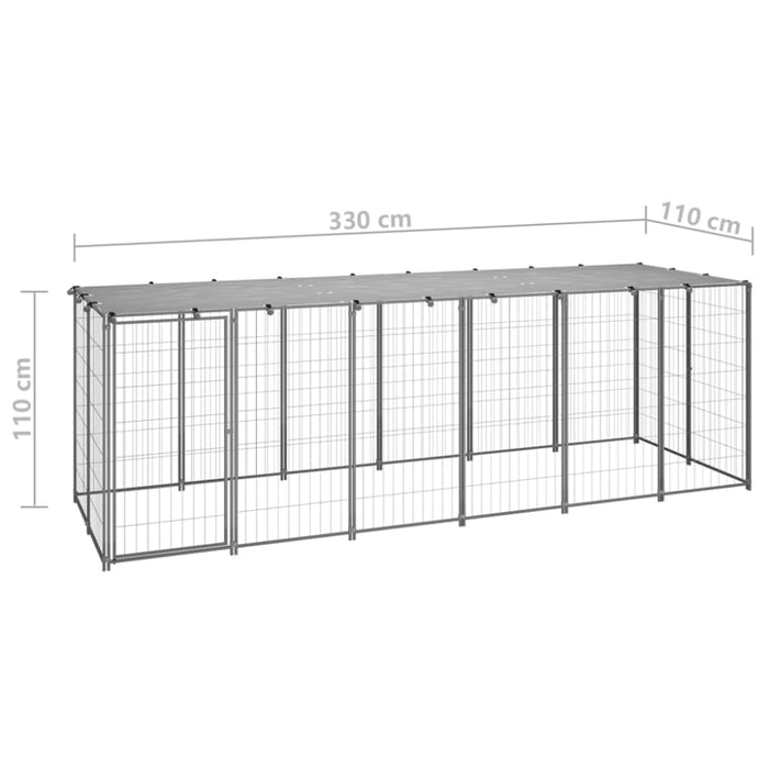 Nz Local Stock- Dog Kennel Silver Steel Opbinl