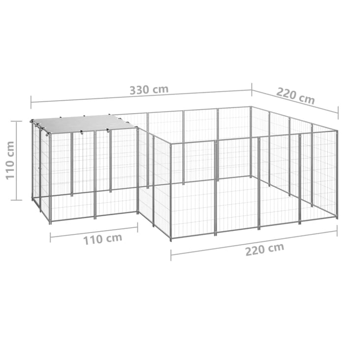 Dog Kennel Silver Steel Tbnxxbn