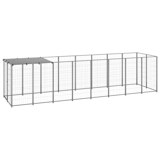 Dog Kennel Silver Steel Tbnxxbt