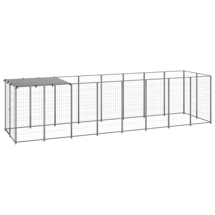 Dog Kennel Silver Steel Tbnxxbt