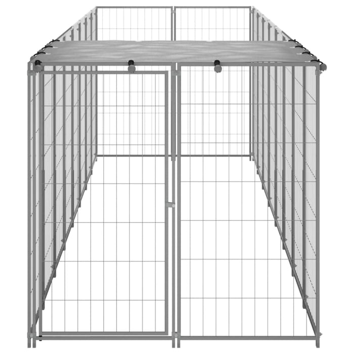 Dog Kennel Silver Steel Tbnxxbt