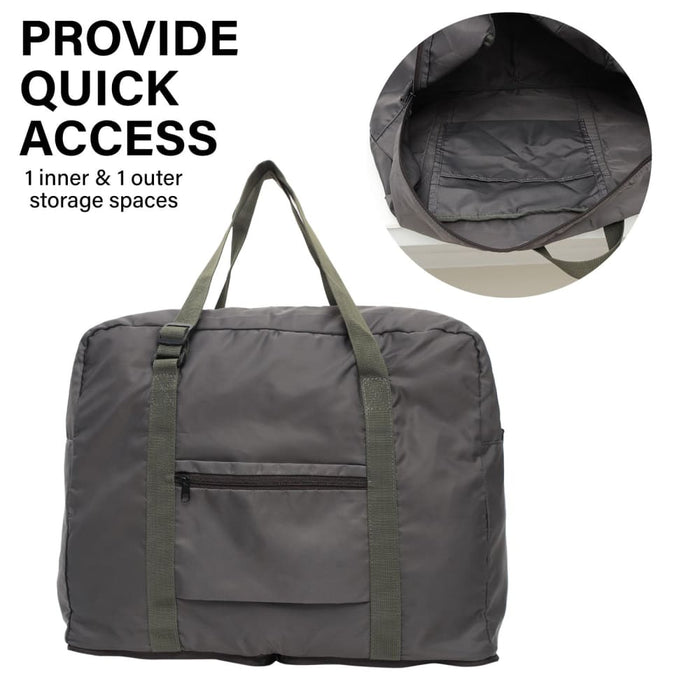Khaki Shopper Bag Travel Duffle Foldable Laptop Luggage