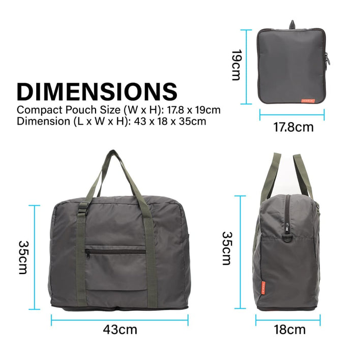 Khaki Shopper Bag Travel Duffle Foldable Laptop Luggage