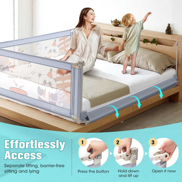 Baby Bed Rail 200X98Cm Height Adjustable Kids Safety Toddler Protect