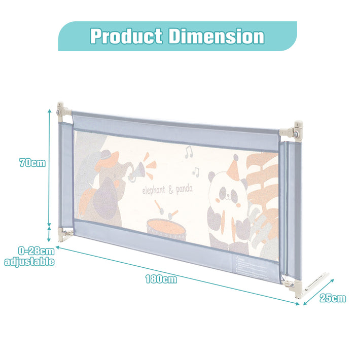 Baby Bed Rail 180X98Cm Height Adjustable Kids Safety Toddler Protect