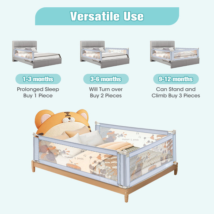 Baby Bed Rail 180X98Cm Height Adjustable Kids Safety Toddler Protect