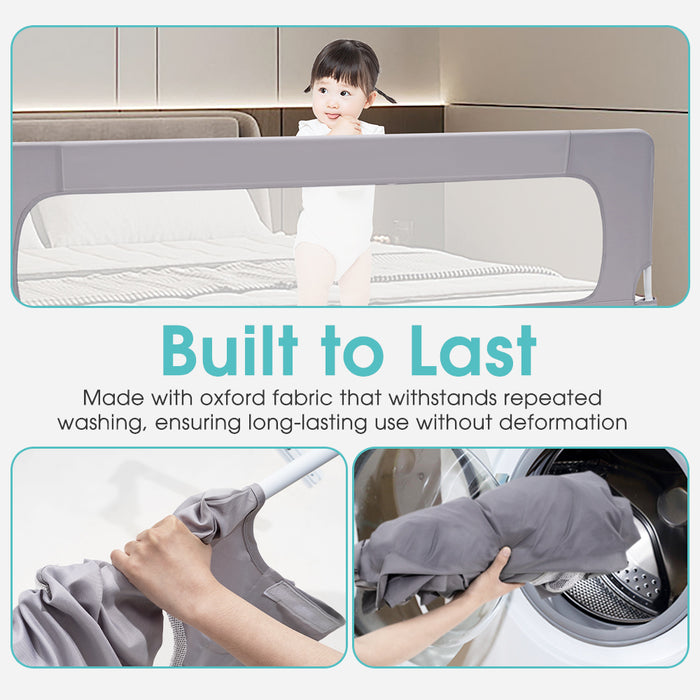 Baby Bed Rail 200X85Cm Adjustable Folding Kids Safety Toddler Protect