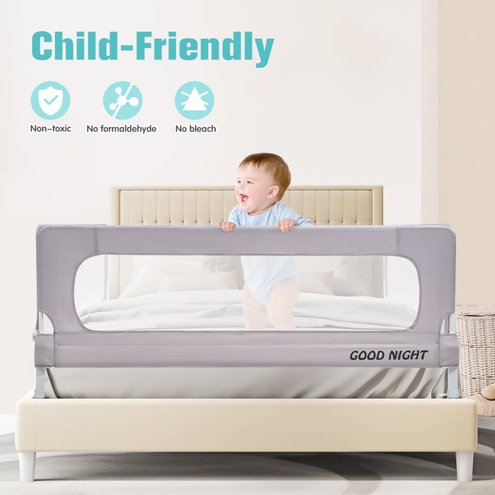 Baby Bed Rail 150X85Cm Adjustable Folding Kids Safety Toddler Protect