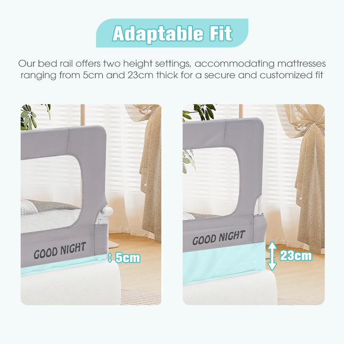 Baby Bed Rail 150X85Cm Adjustable Folding Kids Safety Toddler Protect