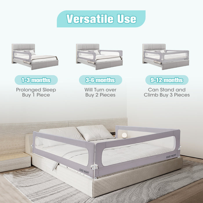 Baby Bed Rail 150X85Cm Adjustable Folding Kids Safety Toddler Protect