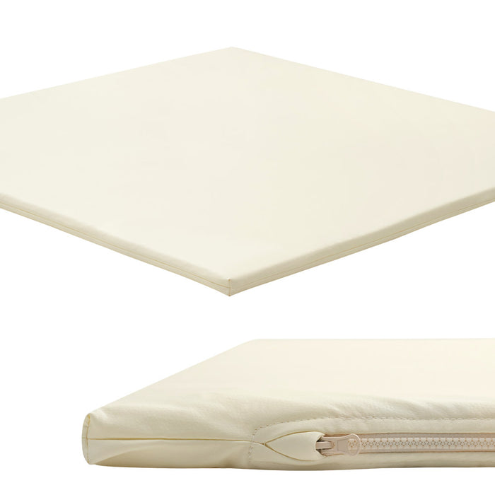 Kids Play Mat Baby Crawling Soft Leather Cover Plush Foam Padding Beige