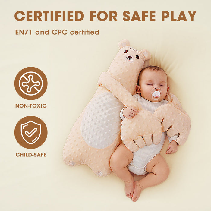 Kids Play Mat Baby Crawling Soft Leather Cover Plush Foam Padding Beige