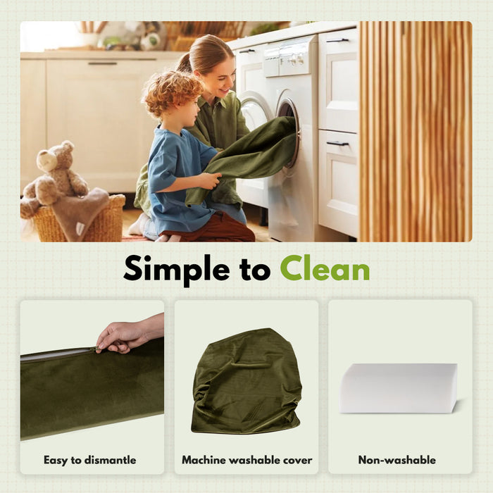 12Pcs Modular Kids Play Couch Inspiring Child Creativity Dark Green