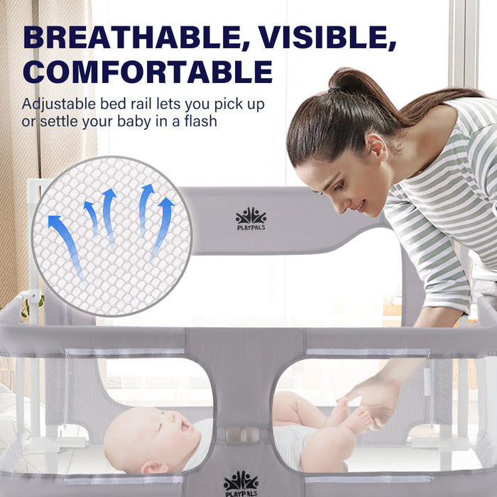 Baby Bedside Sleeper Space-Saving Bedside Cribs Grey 120X56X70Cm