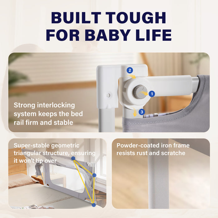 Baby Bedside Sleeper Space-Saving Bedside Cribs Grey 120X56X70Cm