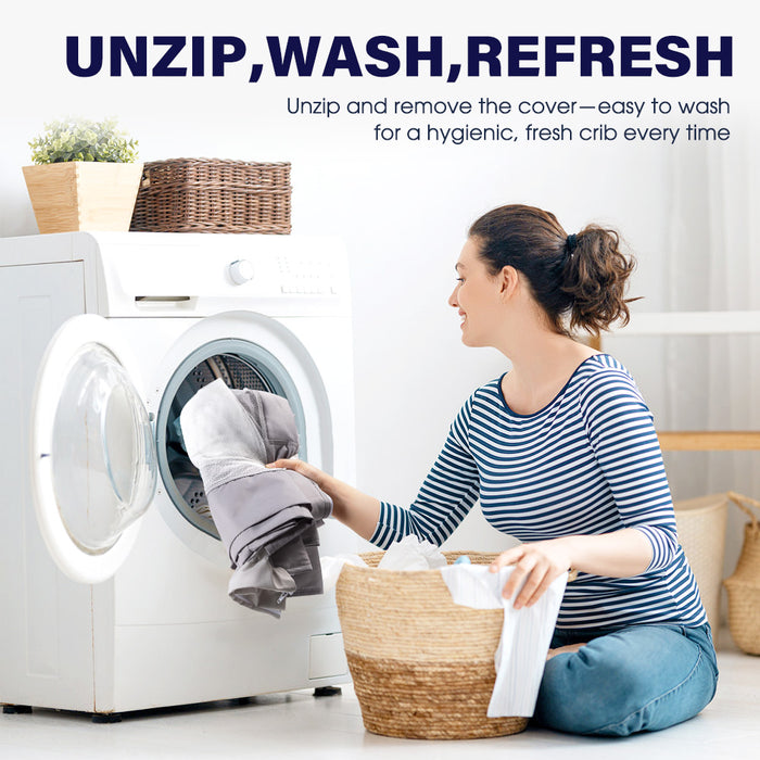 Baby Bedside Sleeper Space-Saving Bedside Cribs Grey 120X56X70Cm