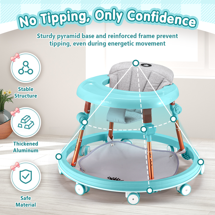 3-In-1 Baby Walker Adjustable Stroller Kids Ride On Toy Black Mint