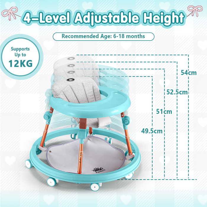 3-In-1 Baby Walker Adjustable Stroller Kids Ride On Toy Black Mint