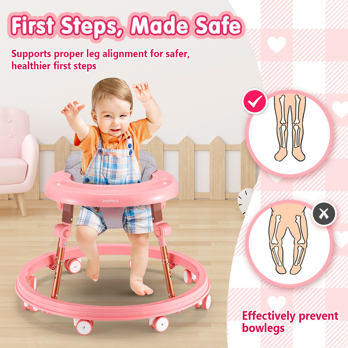 3-In-1 Baby Walker Adjustable Stroller Kids Ride On Toy Pink