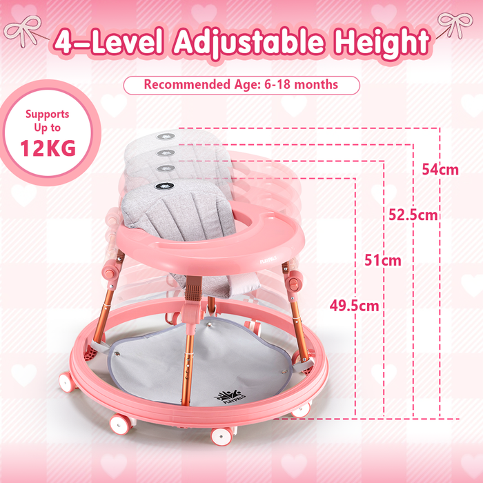 3-In-1 Baby Walker Adjustable Stroller Kids Ride On Toy Pink