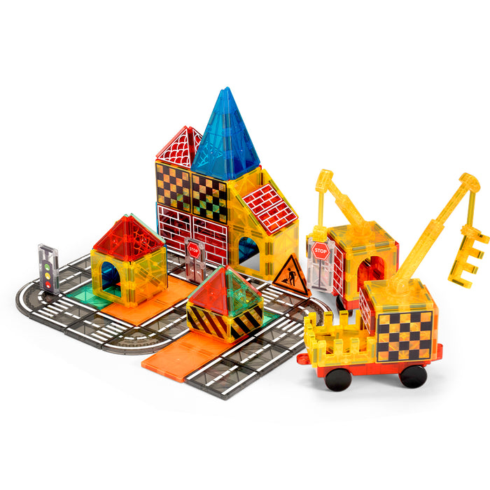 60Pcs Kids Magnetic Tiles Road Set City Building Toys Child Gift