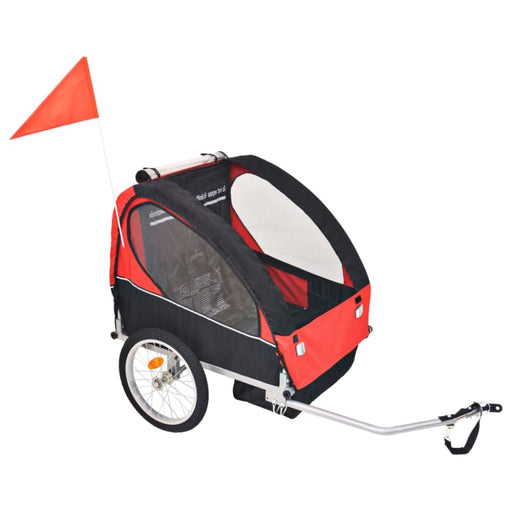 Kids’ Bicycle Trailer Red and Black 30 Kg Kotio