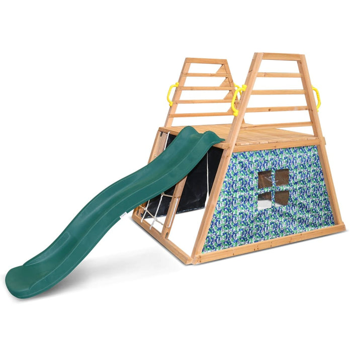 Kids Cooper Climbing Frame With 1.8m Green Slide