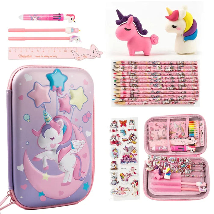 Kids Dinosaur Pencil Case Set Unicorn 3d Eva Box
