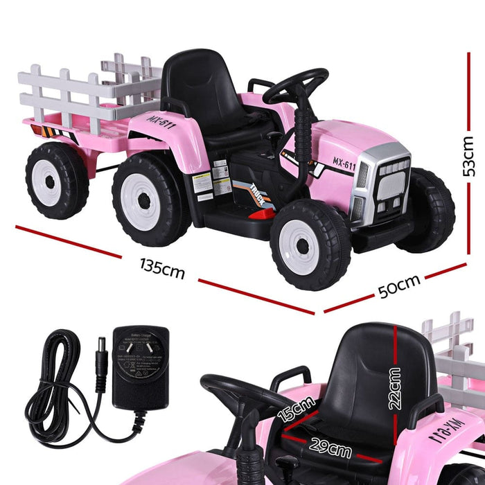 Kids Electric Ride on Car Tractor Toy Cars 12v Pink