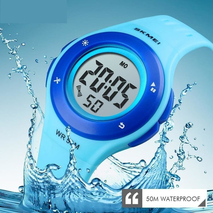 Kids Electronic Led Digital Calendar Waterproof Watches