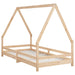 Kids Bed Frame 90x190 Cm Solid Wood Pine Ntaakx