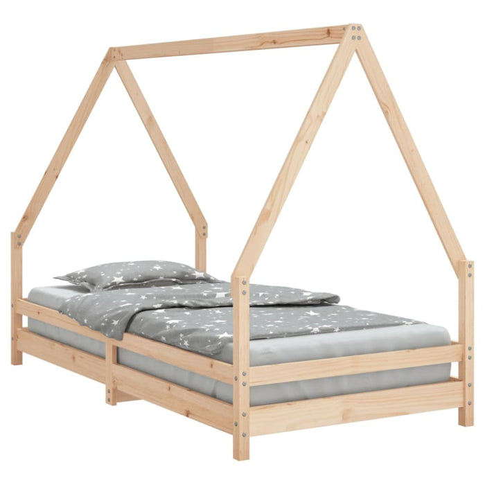 Kids Bed Frame 90x190 Cm Solid Wood Pine Ntaakx
