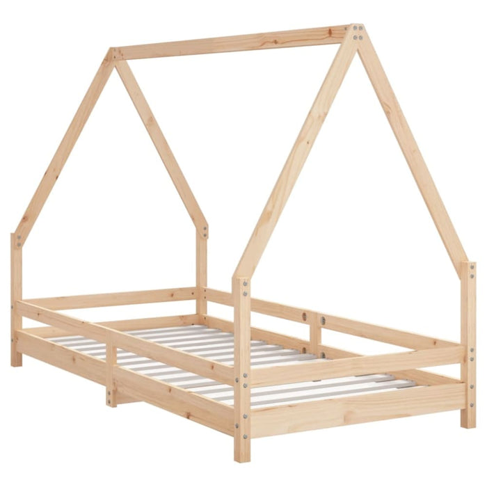 Kids Bed Frame 90x190 Cm Solid Wood Pine Ntaakx