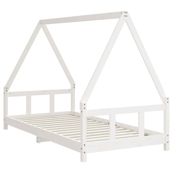 Kids Bed Frame White 90x190 Cm Solid Wood Pine Ntaalt