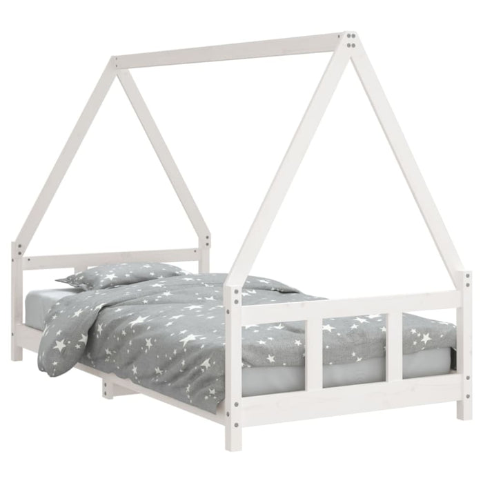 Kids Bed Frame White 90x190 Cm Solid Wood Pine Ntaalt