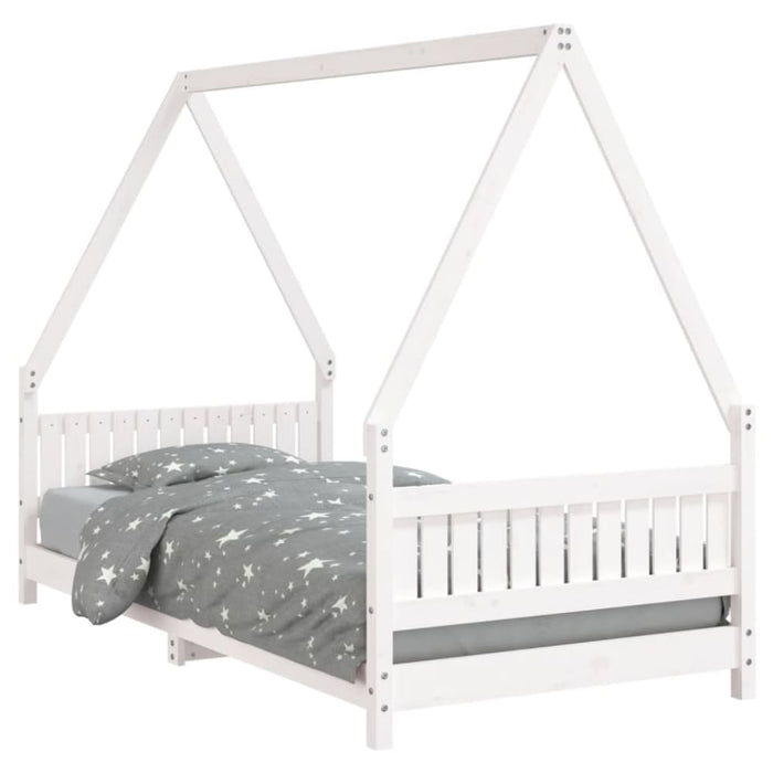 Kids Bed Frame White 90x190 Cm Solid Wood Pine Ntapbn