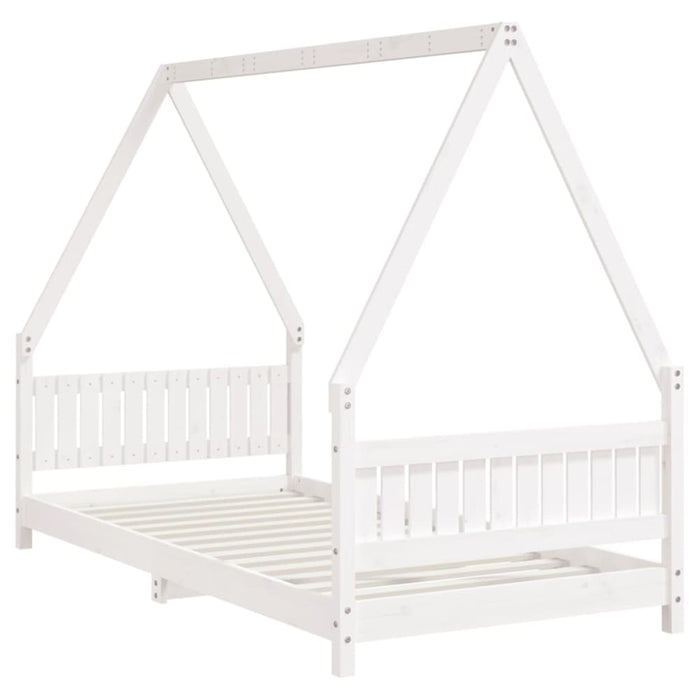 Kids Bed Frame White 90x190 Cm Solid Wood Pine Ntapbn