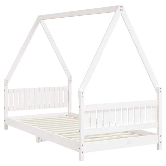 Kids Bed Frame White 90x190 Cm Solid Wood Pine Ntapbn