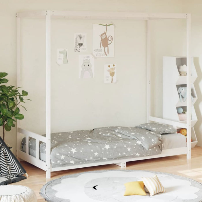 Kids Bed Frame White 90x190 Cm Solid Wood Pine Ntapoi