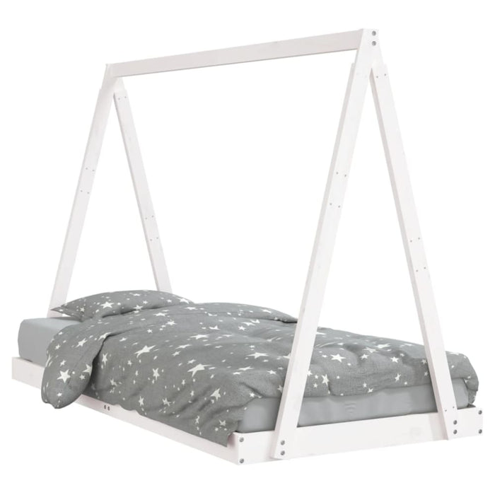 Kids Bed Frame White 90x190 Cm Solid Wood Pine Ntaptx
