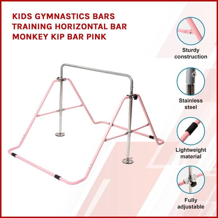 Kids Gymnastics Bars Training Horizontal Bar Monkey Kip Pink