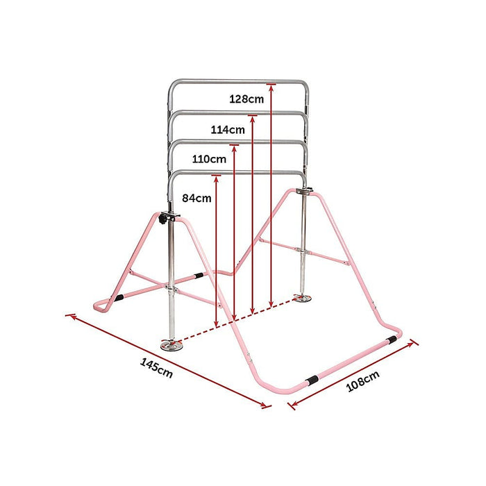 Kids Gymnastics Bars Training Horizontal Bar Monkey Kip Pink